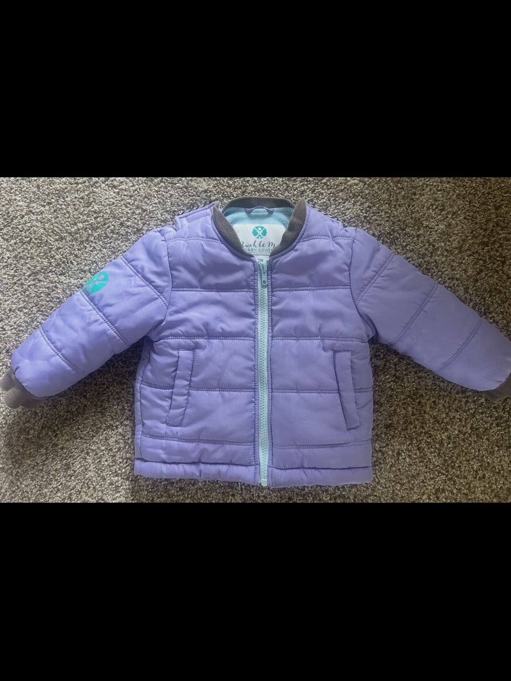 Buckle me, baby Kids Lavender Quilted Puffer Jacket with Front Zip - Brand: